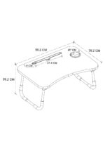 ⁦طاولة حامل كمبيوتر قابل للطي مع حامل للهاتف والقهوة⁩ - الصورة ⁦3⁩