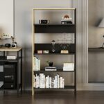 ⁦خزانة كتب موديل Tiran باللون الأسود والخشبي⁩ - الصورة ⁦8⁩