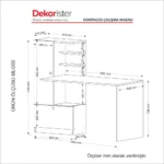 ⁦طاولة دراسة باللون الأبيض والخشبي موديل Domingos⁩ - الصورة ⁦2⁩