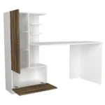 ⁦طاولة دراسة باللون الأبيض والخشبي موديل Domingos⁩ - الصورة ⁦9⁩