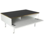 ⁦طاولة صالون مزيج من اللون الأبيض والرخام الأسود موديل Ravenna⁩ - الصورة ⁦6⁩