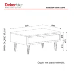 ⁦طاولة صالون مزيج من اللون الأبيض والرخام الأسود موديل Ravenna⁩ - الصورة ⁦7⁩