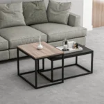 ⁦طاولة صالون موديل Leka باللون الأسود والخشبي⁩ - الصورة ⁦6⁩