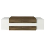 ⁦طاولة صالون باللون الأبيض والخشبي موديل Nora⁩ - الصورة ⁦5⁩